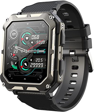 findtime Military Smart Watch for Men Answer/Make Calls Heart Rate Monitor Sleep Tracker 1.83 Touch Screen Mens Smartwatch for Android iOS Phones Tactical Pedometer Fitness Watch