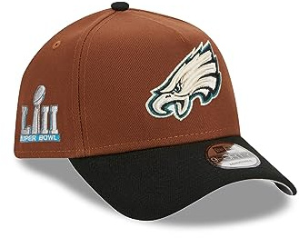 New Era NFL Harvest Cap American Football Sidepatch Snapback Teamlogo A-Frame keps brun svart, philadelphia eagles, one size