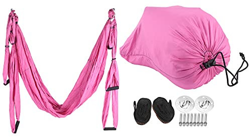 NIRUPAMA Hamaca De Yoga Ultraligera, Hamaca Columpio De Yoga Antigravedad, Accesorios De Fitness para El Hogar, Suministros De Yoga para Mujeres Y Niñas(Rosa)