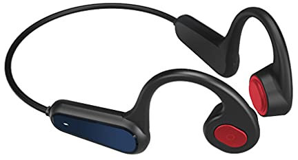 FAOONNMY Bone Conduction Bluetooth Wireless Headphone, Outdoor Open-Ear Sports Headsets, IPX5 Waterproof Lightweight Wireless Stereo Earphones Noise Cancelling for Driving Running Cycling Fitness Red