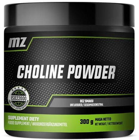 Colina Bitartrato in Polvere 300g - 1000 mg per Dose - 300 Dosi - Supporta la Funzione Cognitiva - Senza Additivi - Integratore Alimentare da MZ