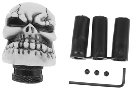 ULTECHNOVO 3stücke Skull Gear Shift Knob Einzigartiger Schaltknauf Im Schädel-design Für Auto-innenraumdekoration Langlebig Aus Hochwertigem Resin Kompatibel Mit Meisten Schaltknöpfen