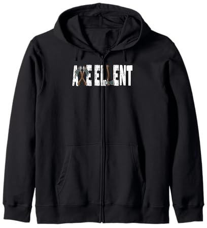 The Axe-ellent Target: Funny Viking Hatchet Throwing Axes Zip Hoodie