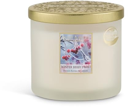 HEART & HOME – Vela perfumada a base de cera natural de soja para el hogar – Elipse 2 mechas bayas de invierno – Duración de combustión 40 h – Regalo, decoración y perfume para el hogar – Tarro de