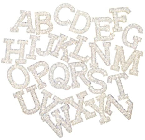 Operitacx 26 Stück Buchstaben Hot Diamant Aufkleber Uni Buchstaben Buchstaben Transfers Für Kleidung Alphabet Applikations Aufnäher Alphabet Aufnäher Buchstaben Abziehbilder