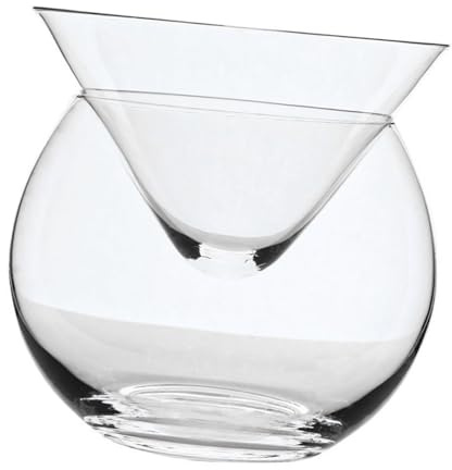 CONGARTENO Enfriador De Caviar De Vidrio Bowl Con Cámara De Hielo Plato Para Servir Aperitivos Frutas Helados Y Ensaladas Recipiente Decorativo Para Mesa 4.13X4.13X3.74in