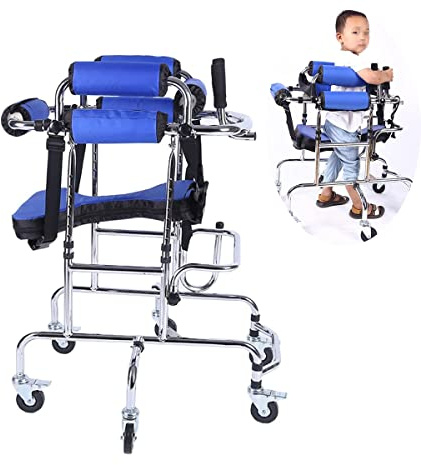 Höhenverstellbare Rollator für Kinder mit Zerebralparese - Geeignet für Körpergröße 31-47, Rehabilitation Stehgestell Gehhilfe für Behinderte
