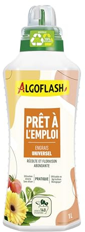 ALGOFLASH Engrais Liquide Prêt à l'emploi Universel, UAB, 1 L | Engrais liquide UAB prêt à l'emploi. Nutriments essentiels pour croissance, floraison et fructification de toutes plantes.