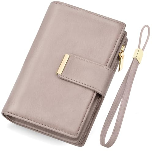 KTUEOV Geldbörse Damen Leder Portemonnaie mit RFID Blockierung Geldbeutel Damen Groß Portmonee Frauen Clutch Geldtasche Damen Vielen Kartenfächern, Zipper Münzfach Abnehmbare Handschlaufe