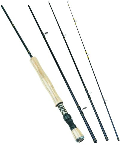 Lerutwis Modell YG005 1,98 m 2,1 m 2,4 m 2,7 m Carbon 4 Abschnitte Fliegenfischerrute LW 7/8 Schnelle Action-Süßwasser-Fliegenruten for Forellen-Lachs-Angeln Tragbare Meeresrute(1.98M (6.6ft) Rod)