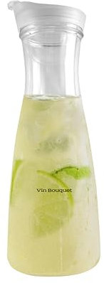 VB VIN BOUQUET FIA 1465 Jarra acrílica cónica de 1000 ml con tapa, ligera y resistente, ideal para agua, jugos y bebidas frías
