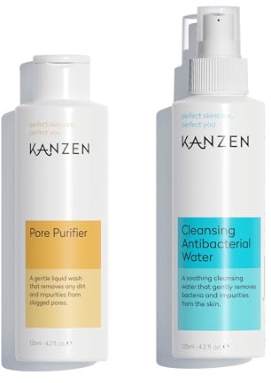 Kanzen Skincare Derma Acne Duo – Komplett Hudvårdsset Med Rengöringsvatten Och Porrenare För Klarare Hud