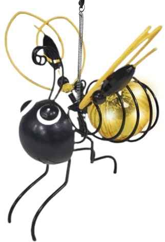 Huehkir Lumières Solaires Abeilles - Guirlande Étanche Bourdons Solaire Jardin | Décorations Réalistes et Légeres pour Balcon, Pelouse, Maison (Anniversaire, Pâques)