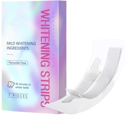 Gentle Teeth Whitening Strips,Professional Teeth Whitening Strips 7 Treatments,Bleaching Teeth Free of Pero/xide for a Radiant Smile,Whitening Strips for Sensitive People,Brighten Teeth Fast