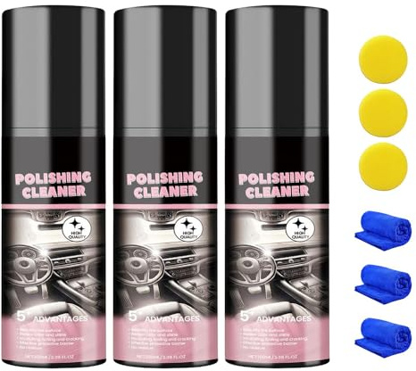 Car Interior Cleaner, 2025 Upgrade Polishing Cleaner for Car Interior Detailing, Cars Interior Protectant Spray, Multipurpose Vehicle Polish Cleaner Cars Care Cleaner for Rubber Leather (3)