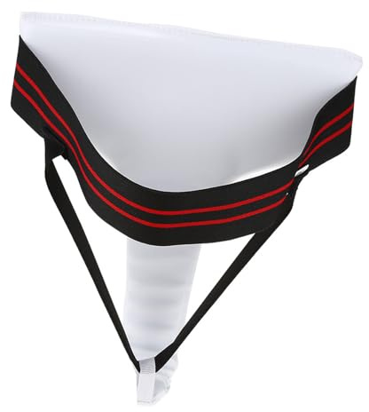Generic Women Groin Protector Ergonomic Sanda Crotch Guard Boxing Karate Jockstrap PU White XL (S)