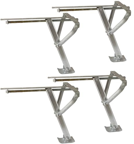 4 Stück Ausdrehstütze Eckstütze für Wohnwagen Anhänger mit Gelenkfuß aus feuerverzinktem Stahl 45 cm Stützbein 500kg Tragkraft geeignet für Caravan Trailer Abstützung - Gesamtgewicht bis 1000 kg