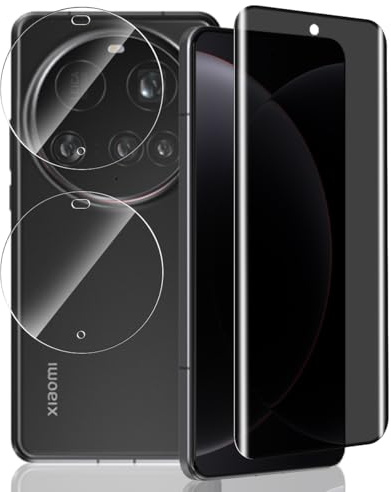 Yieehhow Protector Pantalla Privacidad para Xiaomi 15 Ultra, Incluye [2 Piezas] Protector Cámara y [1 Pieza] 9H Anti Espía Cristal Templado, Sin Burbujas Película para Xiaomi 15 Ultra