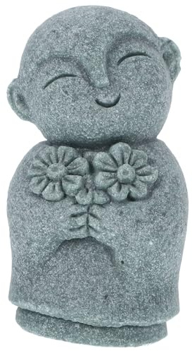 SWETRACE Estatua de Buda Jizo Japonesa Decorativa para Jardín y Mesa | Figura Pequeña de Resina para Hogar y Oficina, Adorno Tradicional Retro de Diseño Intrincado