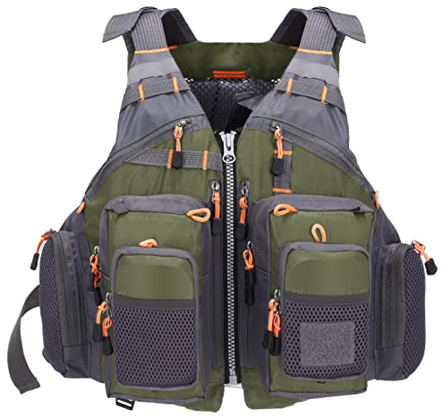 LIXADA Fly Fishing Vest Multi Pocket Adjustable Fishing Jacket Breathable Mesh Waistcoat Outdoor Fishing Gear for Men Women