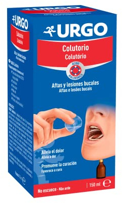 Urgo - Aftas Colutorio - Tratamiento de aftas y pequeñas heridas bucales - Frasco de 150 ml con tapón dosificador