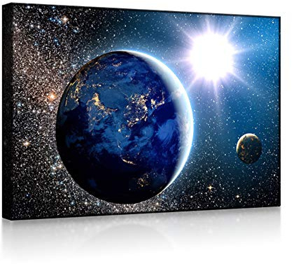 lightbox multicolor | LED Bild | Erde im Weltall | 100x70 cm | Front Lighted