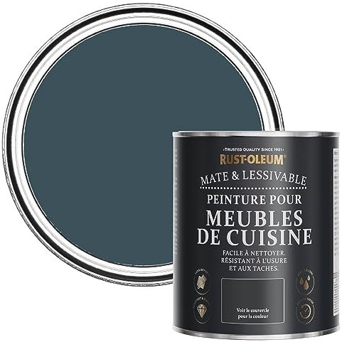 Rust-Oleum Blue Kitchen Cupboard Watercolour Paint in Matt Finish - Evening Blue 750ml