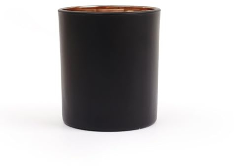 Bicchiere per candele matte nero - 8 x 8 x 9 cm