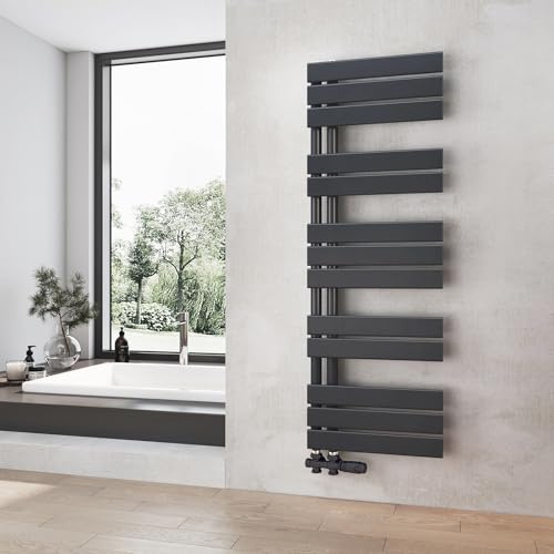 Heilmetz Badheizkörper Anthrazit Handtuchtrockner Heizung 400 x 1176 mm Bad Heizkörper Handtuchheizkörper Handtuchwärmer
