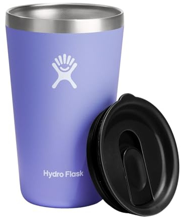 HYDRO FLASK - All Around Tumbler 473 ml (16 oz) with Closable Spill Proof Press-In Lid - Stainless Steel Double Wall Vacuum Insulated - BPA-Free - Lupine