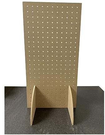 Free Standing MDF Peg Board - Size - 600mm x 300mm - 6mm Holes - Great as Tool Organiser - To be used with Wooden Dowels 6mm not included with item