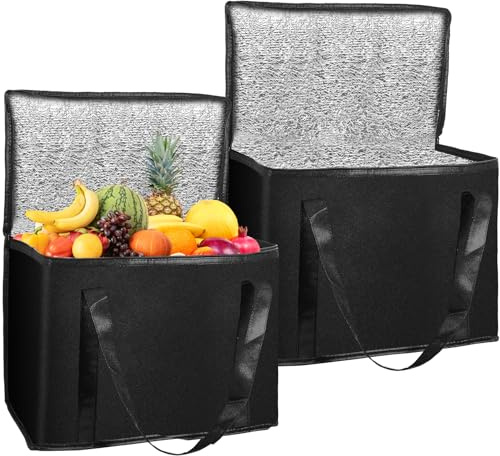 Loppdece 2-er Pack Kühltasche Faltbar, Große Kühltasche mit Reißverschluss