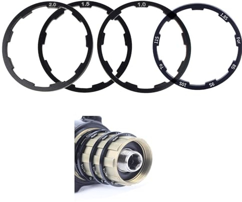 boeyeleny Abstandshalter für Ritzel, 4 Stück Distanzscheiben für Fahrräder, 1 mm, 1,5 mm, 1,85 mm, 2 mm Nabe des Schwungrads des Fahrrads Spacer Dichtung der Achsscheibe des Tretlagers des Fahrrads