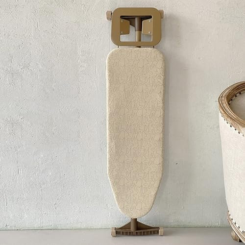 Asse da stiro pieghevole, con gambe a T in metallo, resistente al calore, con supporto per ferro da stiro a vapore, con imbottitura extra spessa, copertura in 100% cotone, altezza regolabile 76,2 cm,