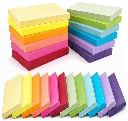 12 Blöcken Große Haftnotizen Klebezettel,7,6 x 12,7cm Large Sticky Notes | Wiederaufklebbar Notizzettel,Starker Kleber,Recycelbar,80gsm Robuste Stickies Reißen Nicht Auseinander,oder Verschütten Tinte