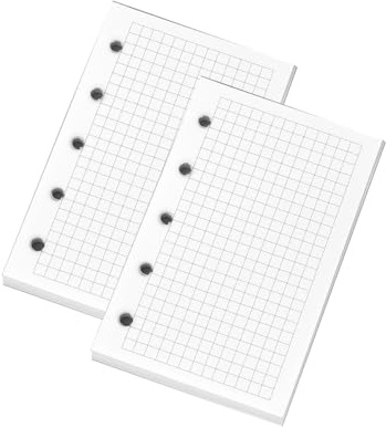 5 Löcher Nachfüllpapier Kariert Ringbucheinlagen Nachfülleinlagen Nachfüllpapier Binder Papier Nachfüllbare Papier Liniert für Ringbücher Notizen 2 Pack