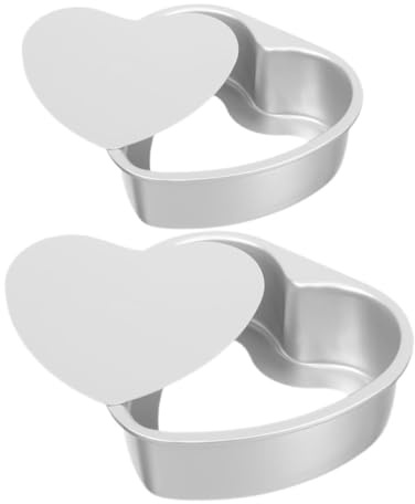 MAGICLULU 2pcs Heart Cake Pan Heart Cake Mold Detachable Bottom Aluminum Material for Baking
