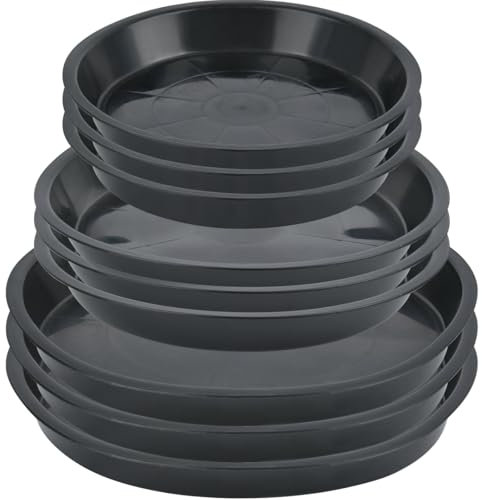 9 Pcs Plant Pot Saucers,Plant Trays for Pots,Plastic Plant Tray Flower Pots,Drip Tray Saucer for Indoor Outdoor Garden Potted Plants 21cm/17cm/14cm