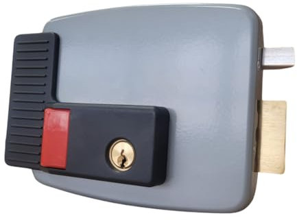 Motic 2034D Cerradura Eléctrica de Seguridad con pulsador para Puertas Exteriores y Garajes - Cierre Automático, posibilidad de conectar apertura con mando o movil, Galvanizada y Blindada MANO DERECHA