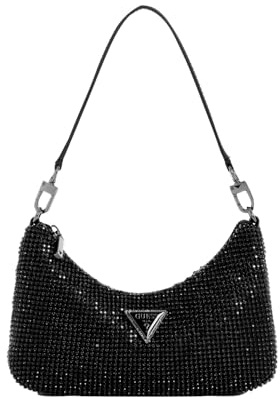 GUESS Zalina Mini Top Zip Shoulder Bag Black