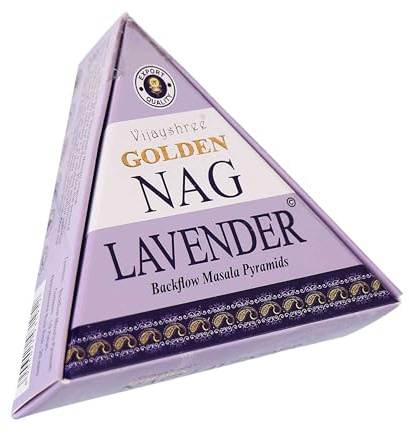 NKlaus Golden Nag - Pirámides de incienso de lavanda (10 unidades) - Conos de incienso de lavanda y conos aromáticos para velas de incienso de reflujo, incienso – dormir, relajación y equilibrio
