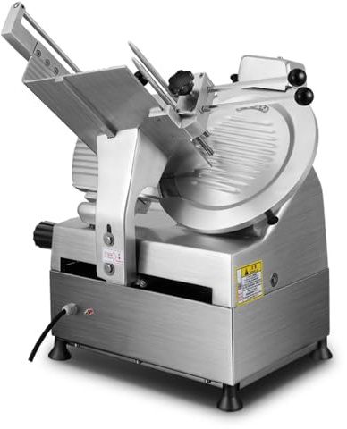 Toomidi Commercial Automatic Meat Slicer, Butcher Electric Food Slicer Cutter, 12 Inch Carbon Steel Blade, Adjustable Thickness 0-10mm,for Hard Cheese,Ham,Bread,Steak,Frozen Meat,for Commercial Use