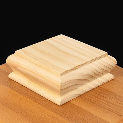 Cambridge Clear Pine Pyramid Newel CAPS 90mm, Full Stair Newel Post Cap 120x120x50mm, Recessed to Suit a 90mm x 90mm Newel