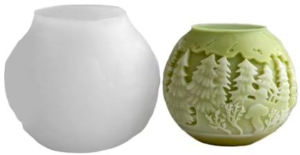 JTQYFI Sfera di Natale decorativa in silicone a forma di sfera per la produzione di candele con funzione di sformatura rapida per la creazione artigianale multiuso in silicone