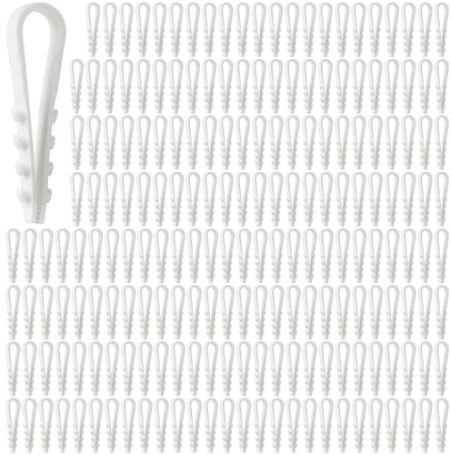 200 tacos de nailon en forma de U, 3-13 mm, abrazadera de sujeción para tacos, fijación de cables, abrazadera para pared, pinza para cables, abrazaderas para clavos (blanco)