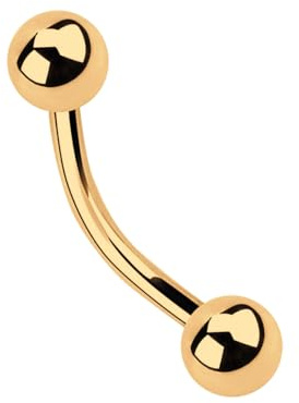 Modern Nature Piercing-Schmuck Mini Banane in 1,2 mm mit zwei Verschluss Kugeln