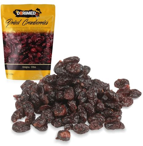 Baies de Cranberries 1 Kg,Canneberges séchées, entières, déshydratées, Une saveur aigre-douce, idéale pour les recettes, sac refermable, 1 Kg