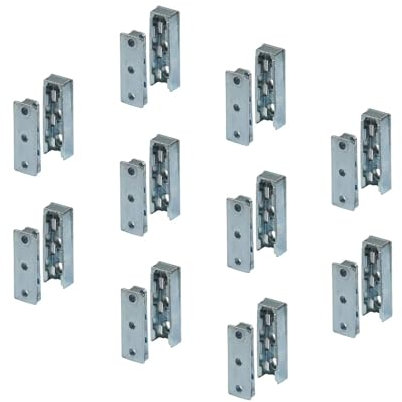 Gedotec Connettore per mobili connettore per letto nascosto Connettore corpo in metallo SOLID | Raccordo connettore sospeso per letti, mobili e costruzioni metalliche | Capacità fino a 250 kg | 10 set