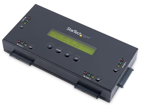 StarTech.com SSD/HDD Festplattenlöschgerät mit 4 Steckplätzen - 2,5 & 3,5 SATA - Selbständiges Sicheres Externes Festplatten Löschgerät mit 9 Löschmodi - RS232 Printer Port - NIST/DOD (SATERASER4) | 9 Löschmodi, NIST SP 800-88, Secure Erase, RS232 Druckeranschluss, LCD-Display