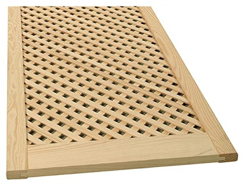 Gittertür Holztür natur 99,3 x 59,4 cm Schranktür Raumteiler Schiebetür für Regale, Schränke, Möbel | Kiefer Holz unbehandelt